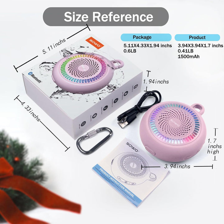 SOWO Pequeño altavoz impermeable Bluetooth portátil inalámbrico - A...