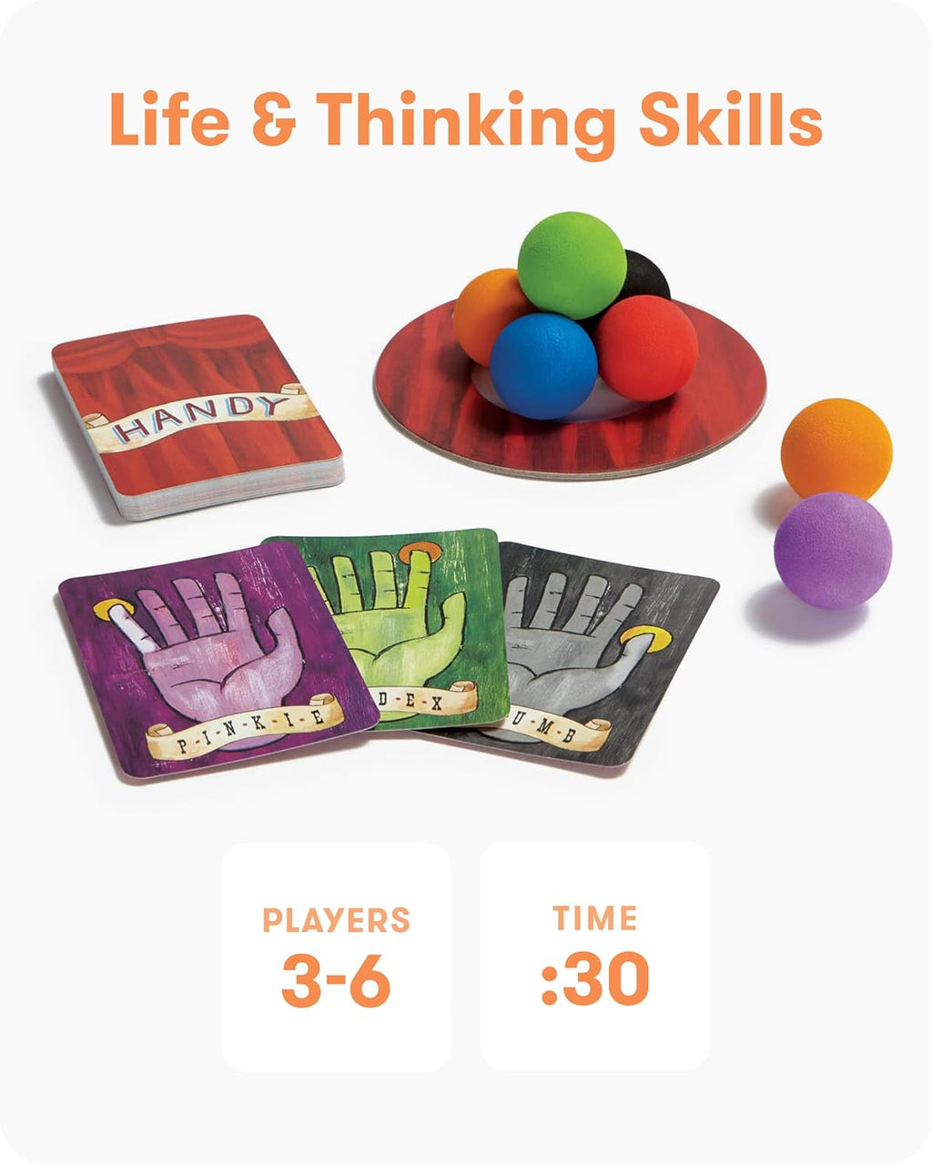 SimplyFun Handy - Juego familiar para niños y adultos a partir de 8 años - Juego de habilidades motoras finas con bolas suaves y cartas, para aula, fiesta o diversión nocturna de juego familiar