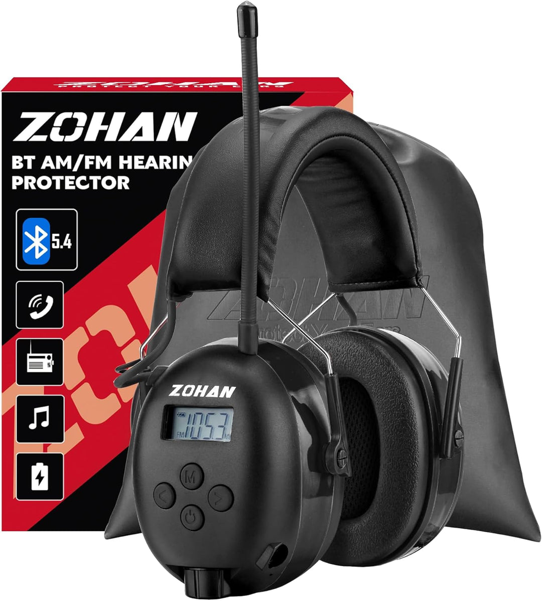ZOHAN AM\/FM Radio Headphone with Digital Display,Ear Protection No...