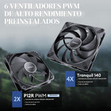 Antec Flux Pro, 6 ventiladores PWM incluidos, panel frontal de alto...