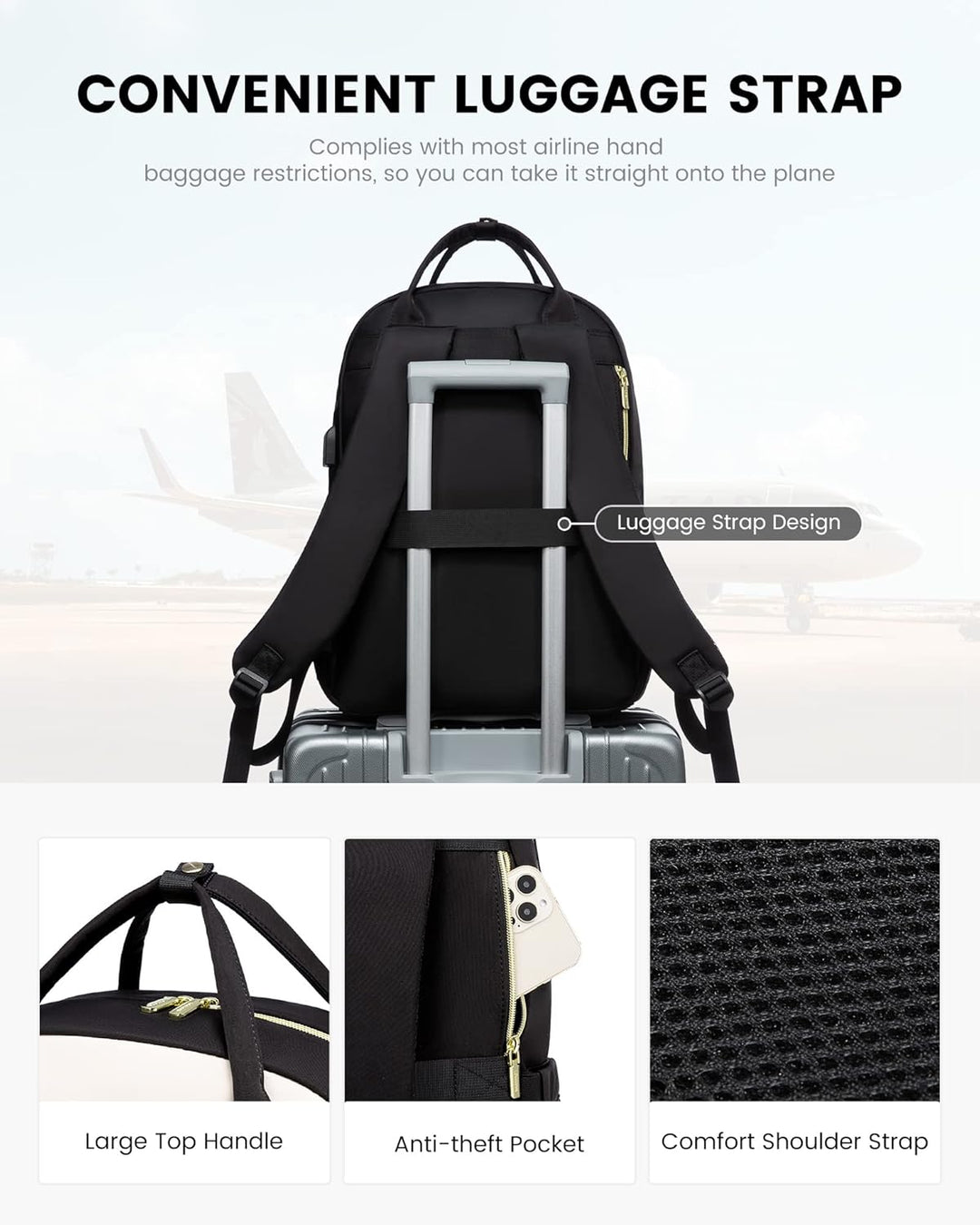 LOVEVOOK Mochila para computadora portátil para mujer, mochila para...