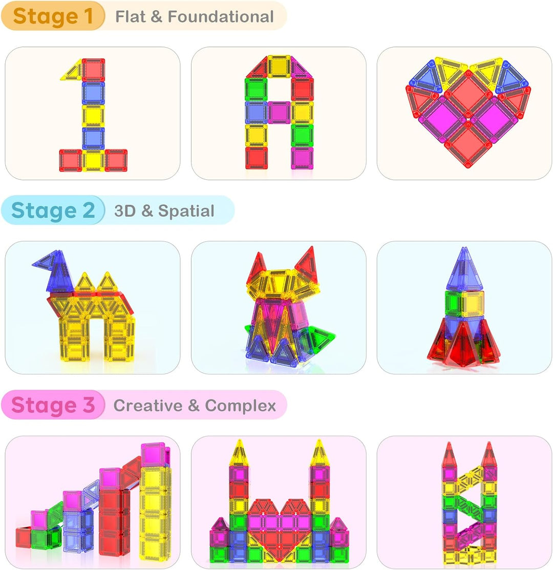 Azulejos magnéticos de construcción para niños, 100 azulejos magnét...