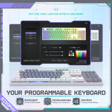 RisoPhy Teclado Mecánico Inalámbrico, Modo Triple 2.4G\/USB-C\/Blue...