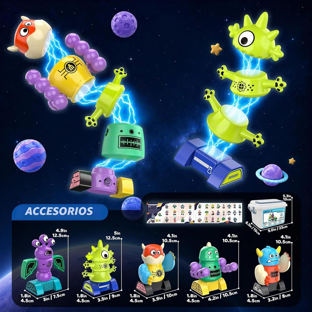 Magnetic Robot Building Toy, STEM Magnet Monster Toys Set para Kids Age 3-5