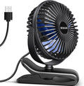 BESKAR Ventilador de clip alimentado por USB, ventilador portátil d...