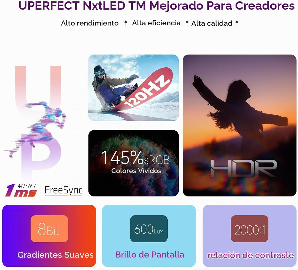 UPERFECT NxtLED™ Monitor portátil 18.5" 120Hz, pantalla profesi...