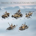 Juguetes 86 en 1 para hombres del ejército para niños 4-7, 6-8, 8-12, base militar, camión