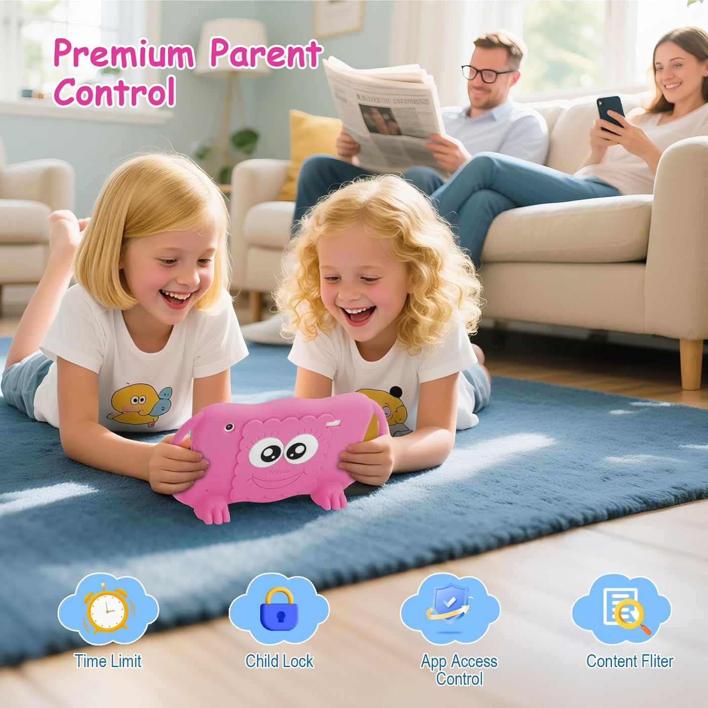 Tablet para niños Trayoo de 7 pulgadas para niños de 3 a 12 años, t...