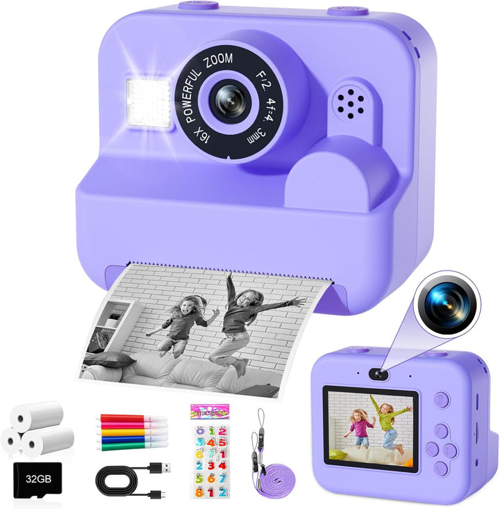 Cámara digital para niños con impresión instantánea - Cámara de vid...