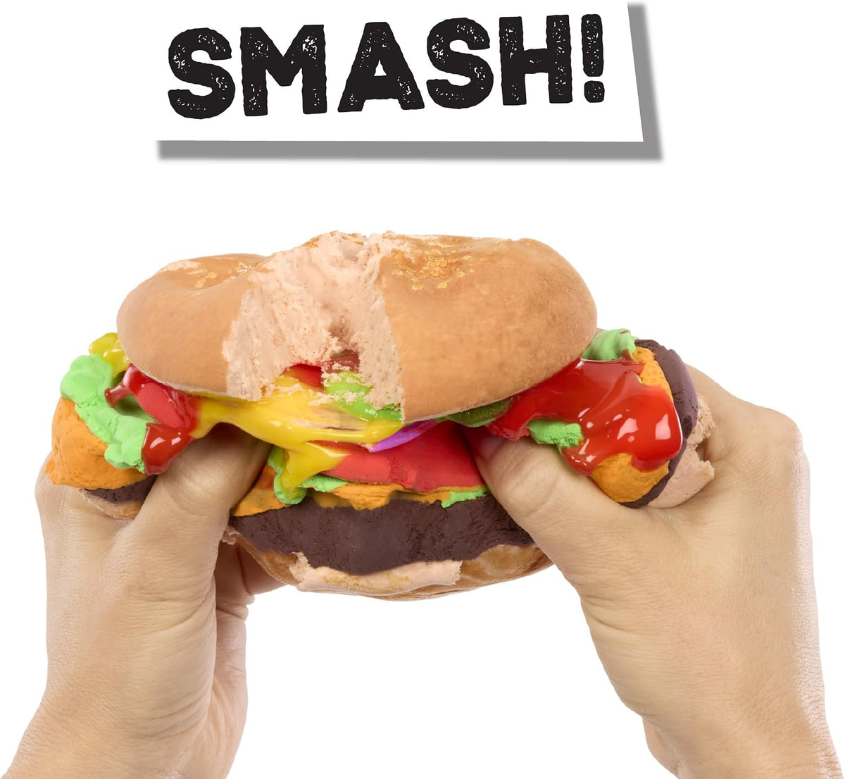 Slime Life Kit de slime DIY de hamburguesa con queso: desempaqueta ingredientes para hacer, aplastar y estirar tu slime de alimentos, a partir de 8 años