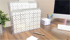 Acrimet Organizador horizontal triple para carpetas de archivos (color cristal transparente)
