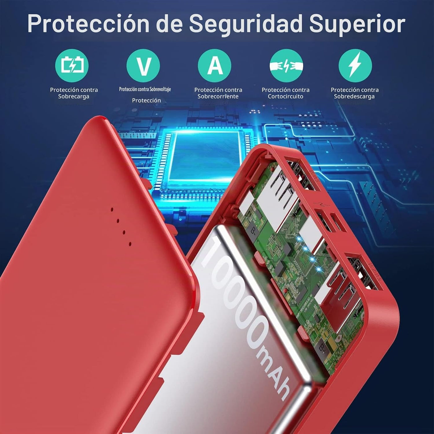 [Paquete de 2] Cargador Portátil Power Bank 10000mAh, Batería Exter...