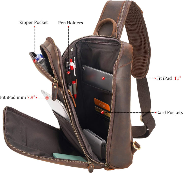 Polare - Bolso bandolera estilo moderno para hombre, para viaje\/se...