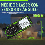 Medidor de Distancia Láser Verde USB-C Recargable Sensor de Ángulo XY en Vivo