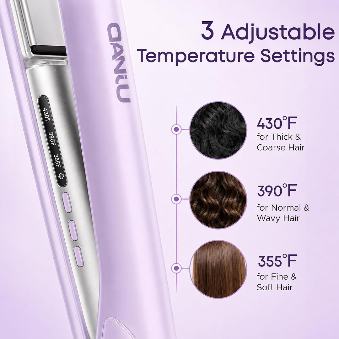 DANJU Plancha de vapor para el cabello, plancha plana de niebla frí...