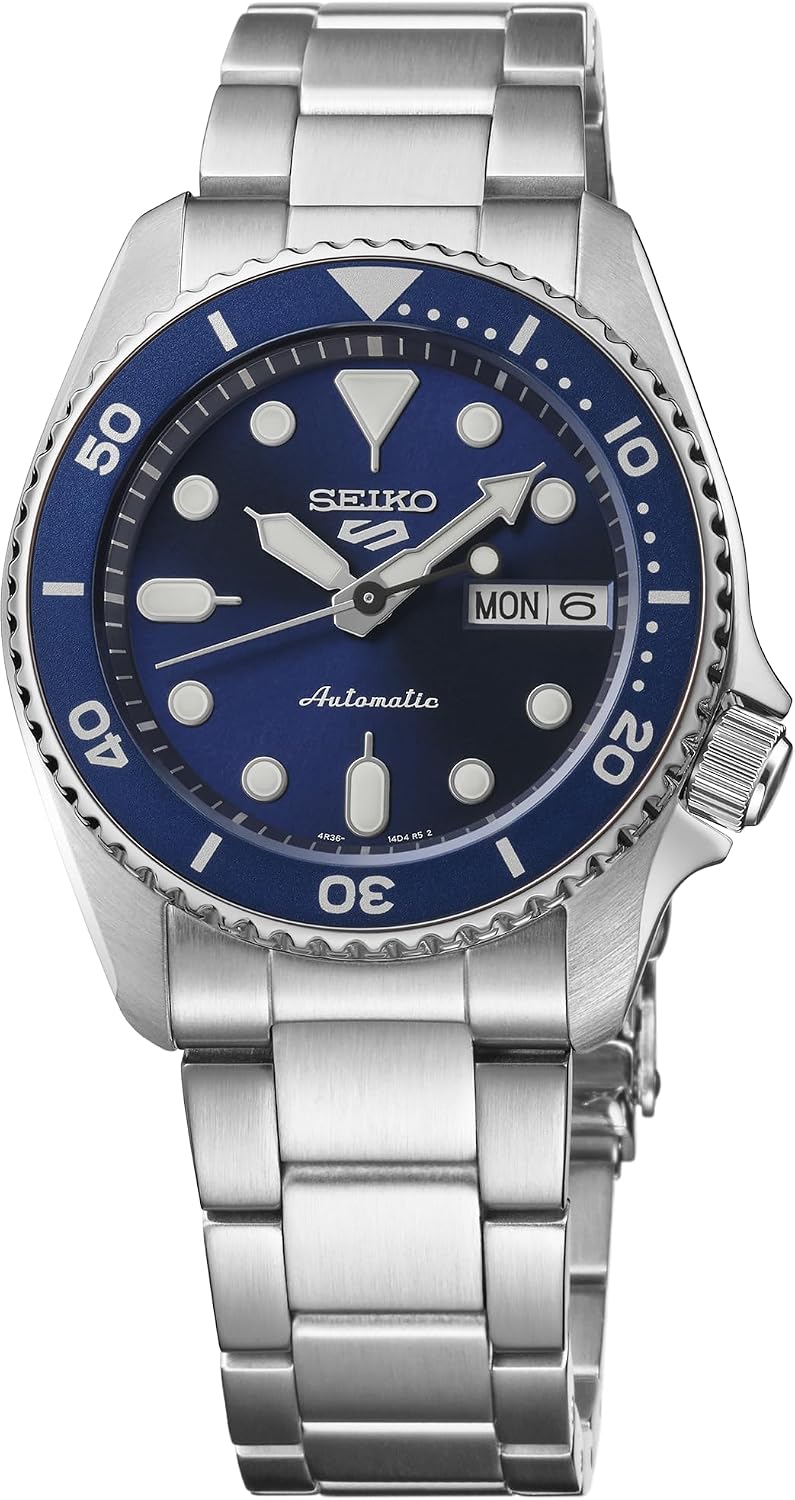 Reloj automático SEIKO 5 Sports para hombre con caja de acero inoxidable y manecillas luminosas - Elegantes relojes de pulsera