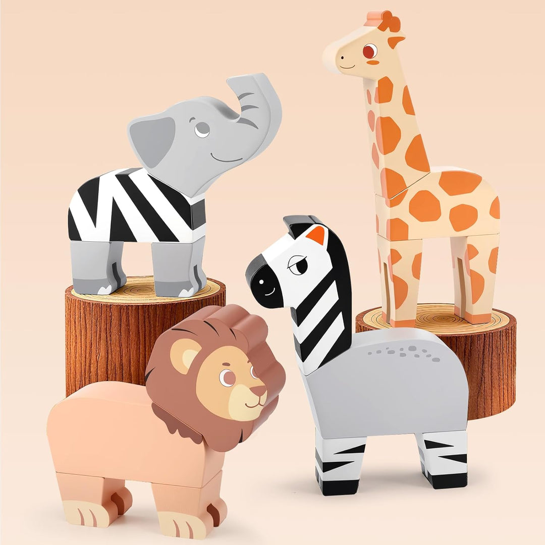 Joyreal Juego de juguetes magnéticos de animales de la selva, 16 pi...