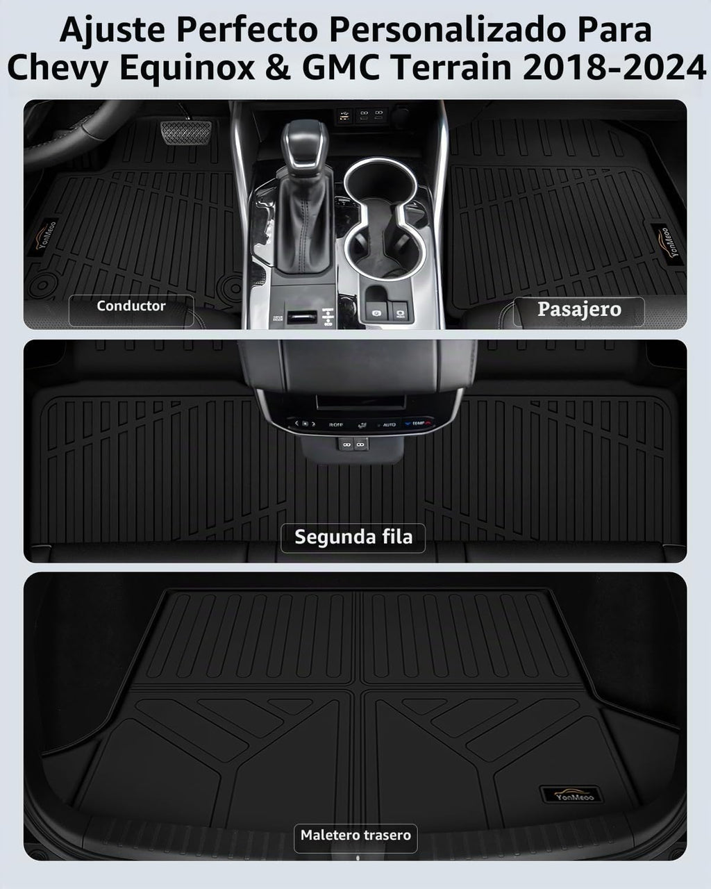 Alfombrillas y forro de carga para Chevy Equinox 2018-2024 (solo gasolina)/GMC