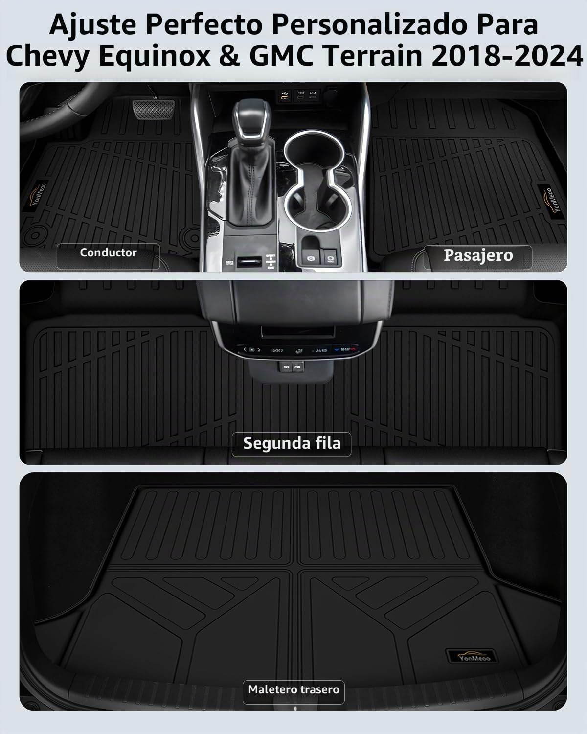 Alfombrillas y forro de carga para Chevy Equinox 2018-2024 (solo gasolina)/GMC