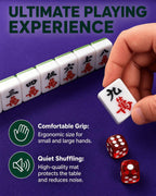 Youeon Juego de mahjong chino de 144 piezas con bolsa de transporte, verde