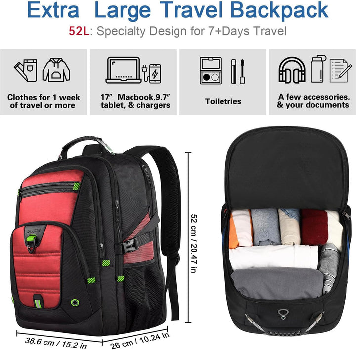 Z-MGKISS Mochila para laptop extra grande de 52 L, bolsa de computa...