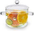 Crystalbru Olla de vidrio transparente de 2 litros con tapa y colador | Olla de vidrio de borosilicato resistente al calor para popurrí | Olla a fuego lento para fragancia del hogar | Ollas de vidrio