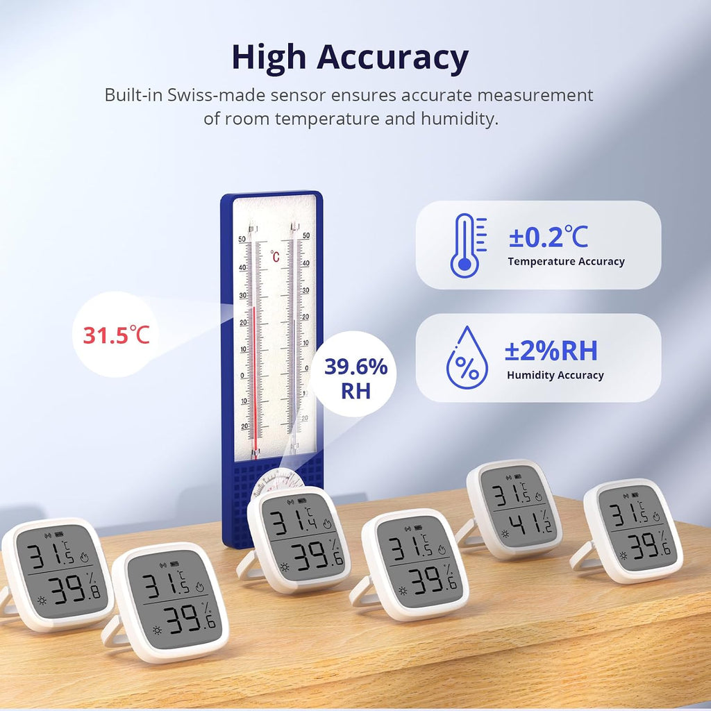 SONOFF Zigbee Sensor de humedad de temperatura interior, SNZB-02D LCD Zigbee termómetro higrómetro, funciona con Alexa, Google Home para monitoreo remoto y automatización del hogar, requiere