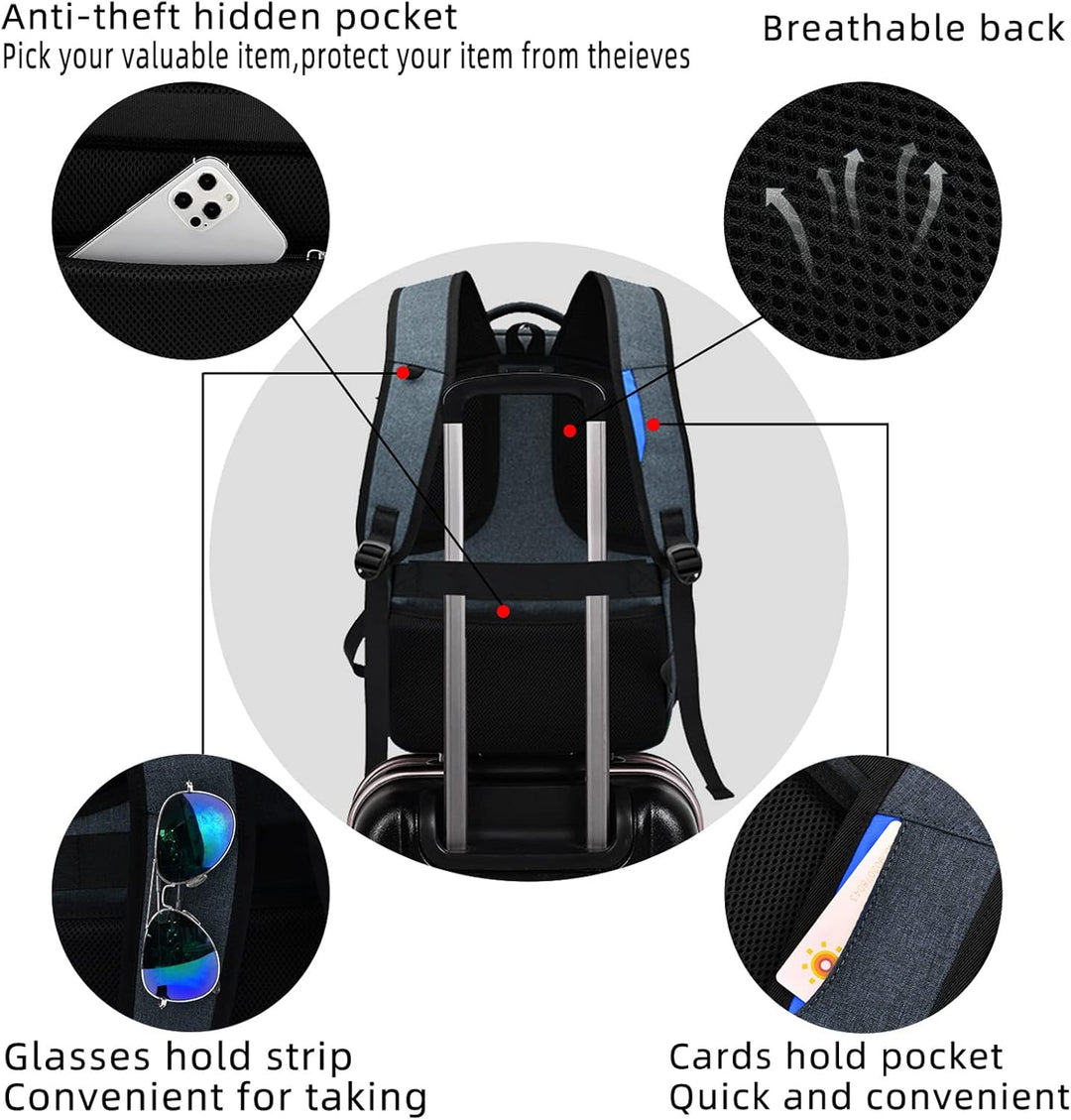 DUSLANG Mochila para portátil de 17 pulgadas para viajes, resistent...