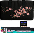 American Mahjong Set completo, juego completo con 166 azulejos Mahjong, bastidores Mahjong con empujadores, instrucciones, dados, fichas, indicador de viento y accesorios Mahjong en bolsa
