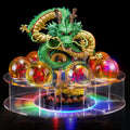 El novedoso juego de bolas de juego transparentes de dragón de juguete para niños contiene estatua de dragón + bola de 1.2 pulgadas + base acrílica + disco LED + caja de regalo de estrella se puede utilizar como decoración del hogar, regalos de cumpleaños