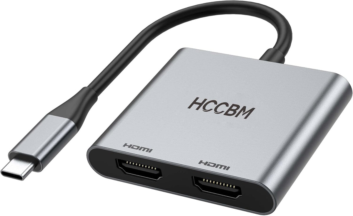 Adaptador USB C a HDMI dual, adaptador de monitores duales USB C Hub con 2