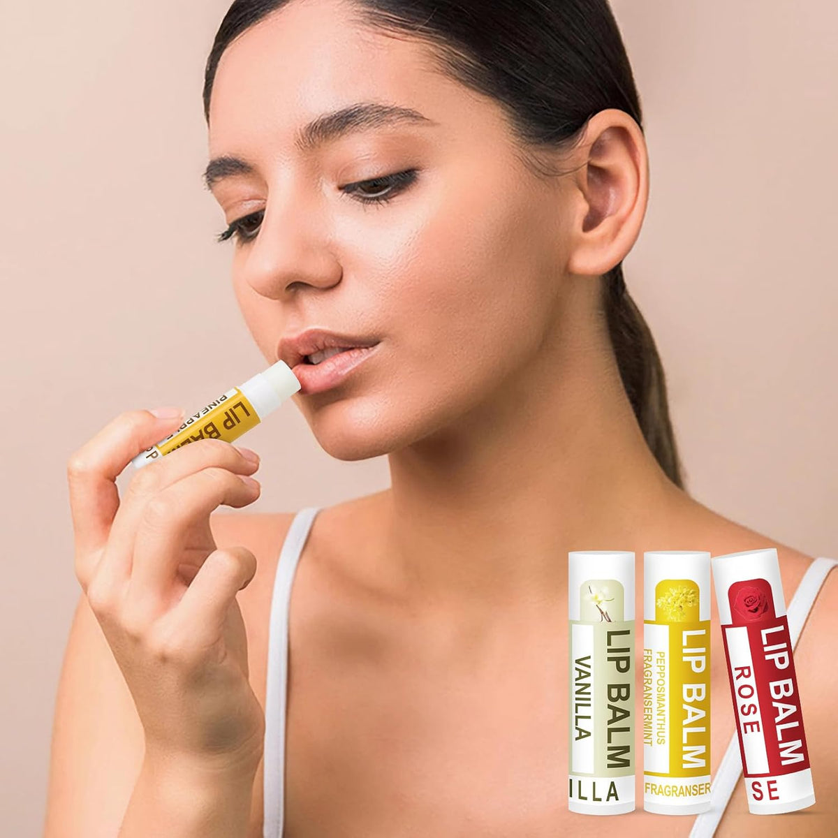 DMSKY Paquete de 120 bálsamos labiales, bálsamo labial natural a gr...