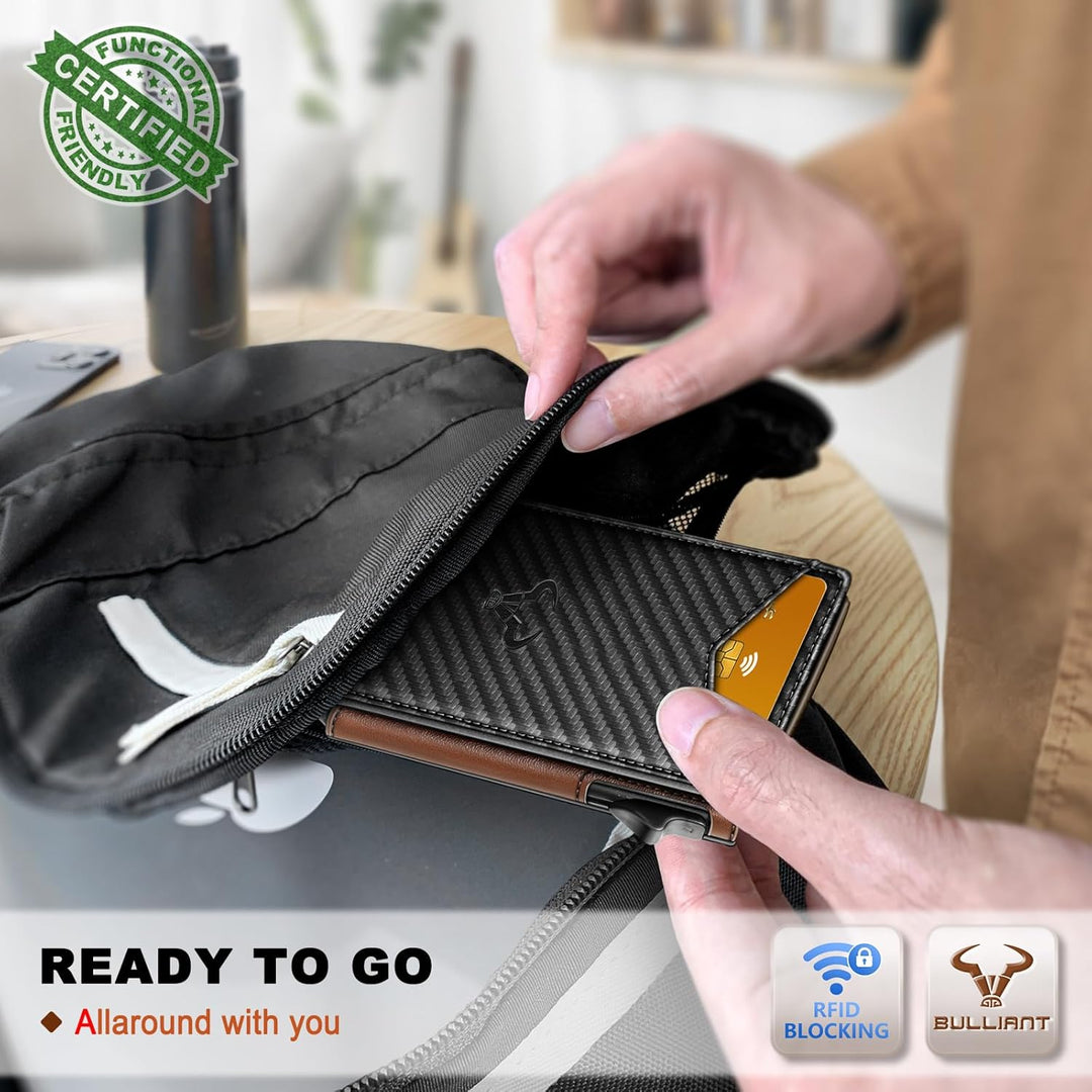 Cartera BULLIANT para hombre, cartera con clip de dinero delgada pa...