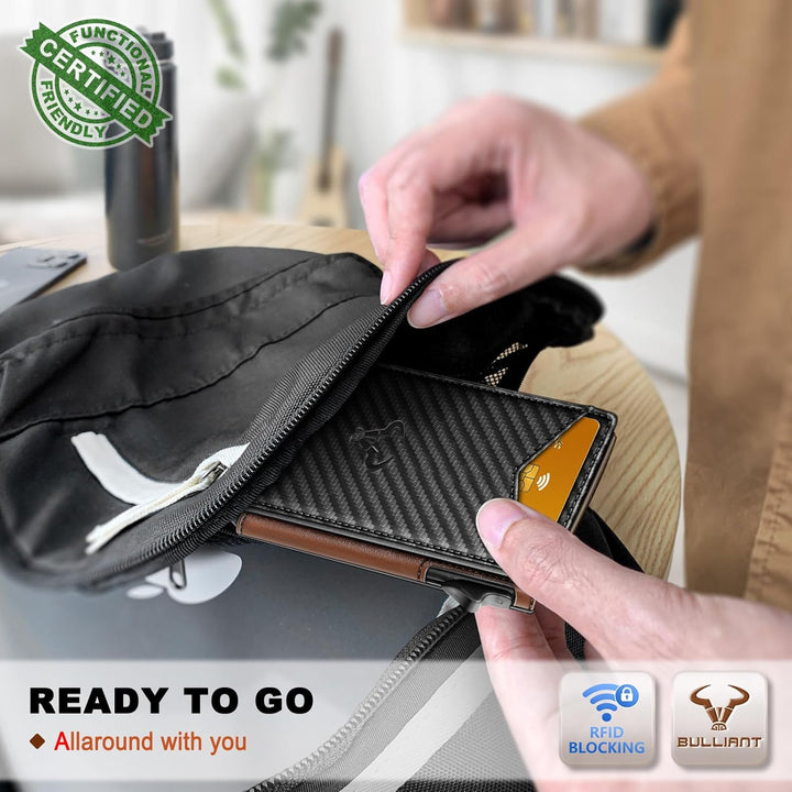 Cartera BULLIANT para hombre, cartera con clip de dinero delgada pa...