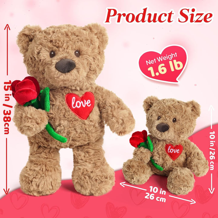 Cuckool Oso de peluche con rosa y corazón de amor, apto para microo...