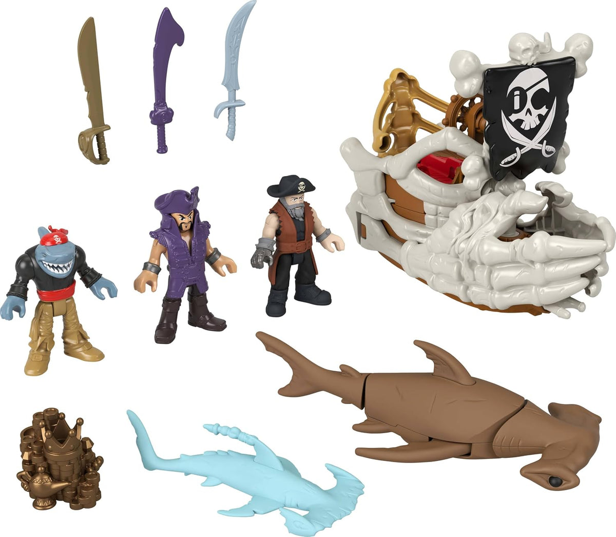 Fisher-Price Imaginext Billy Bones - Juego de barco pirata con accesorios