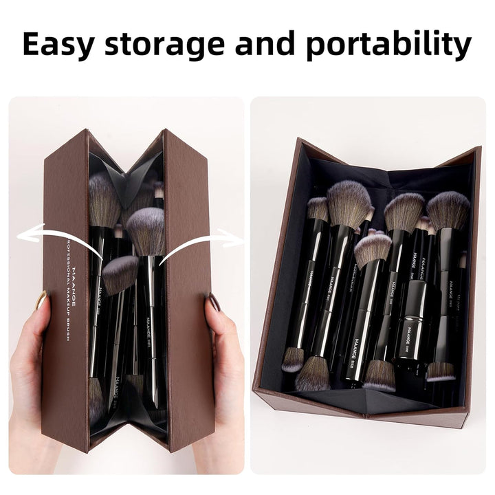 MAANGE 20 brochas de maquillaje con caja de regalo, brochas de maqu...