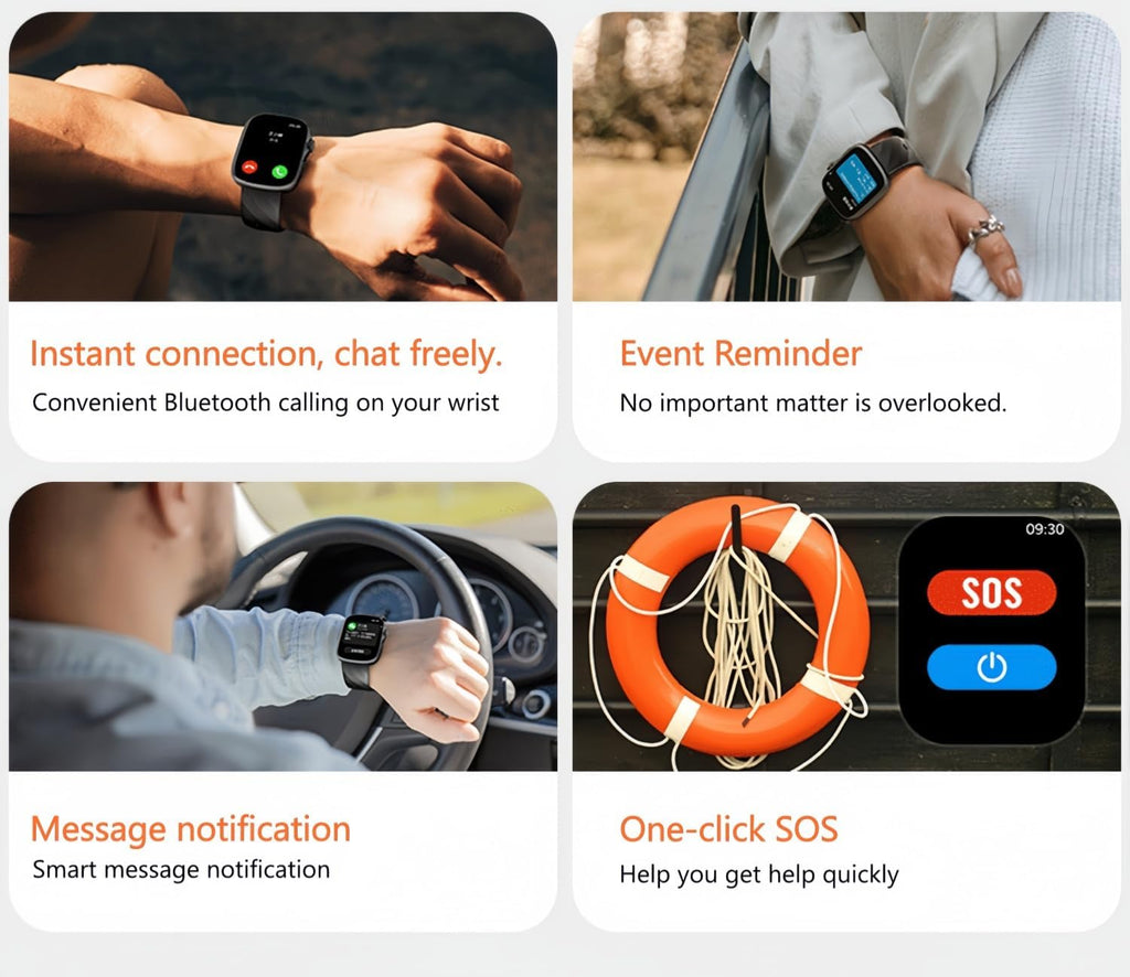 Reloj inteligente rastreador de fitness para mujeres y hombres, monitor de actividad de salud 24/7, frecuencia cardíaca, monitor de sueño, contador de pasos de calorías, pantalla curva HD de 2.01