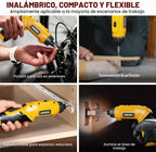 UNIWA - Destornillador eléctrico inalámbrico recargable, taladro eléctrico de 650 RPM, color amarillo