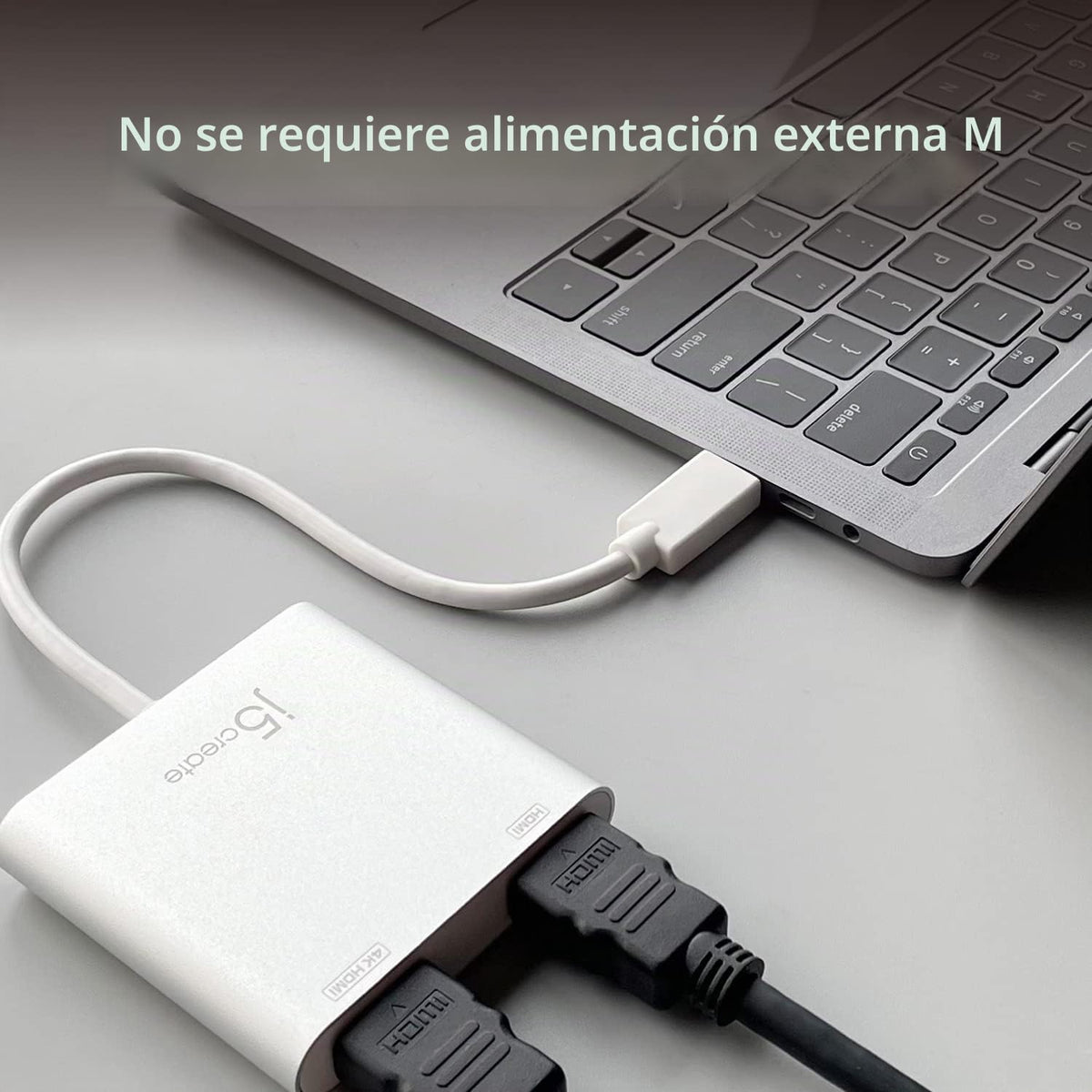 j5create Adaptador USB a HDMI – Cable dual HDMI USB 3.0 para varios monitores | 4K + 1080p | Compatible con Windows y macOS (JUA365)