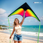 Juego de 3 Piezas de Cometas Mariposa Delta Pulpo para Niños y Adultos, Fácil de Volar para Adultos y Niños al Aire Libre, Cometa de Línea para Niños Juguete (Arcoíris Degradado de Pastizales +