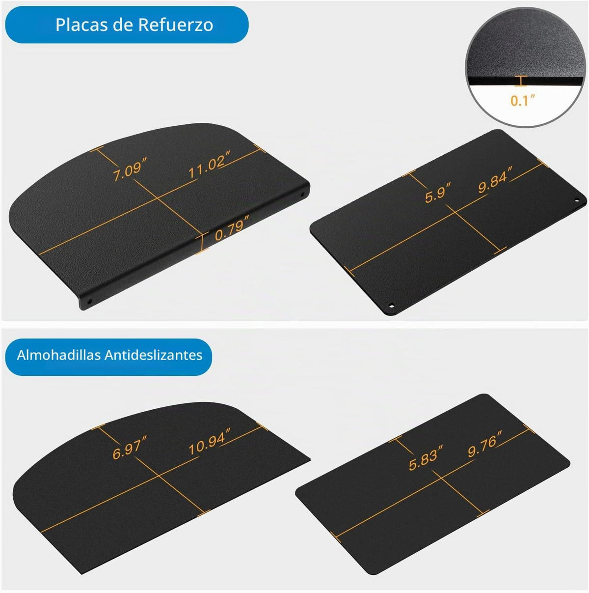 HUANUO Placa de refuerzo para montaje de monitor de acero para mesas delgadas, de vidrio y otras superficies frágiles, placa de soporte de acero se ajusta a la mayoría de los soportes de monitor con