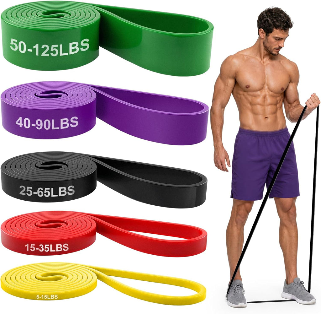 Renoj Bandas de Resistencia para Entrenamiento, Juego de 5 Niveles de Bandas de Asistencia para Dominadas para Entrenamiento, Ejercicio, Gimnasio en Casa y Entrenamiento de Fuerza