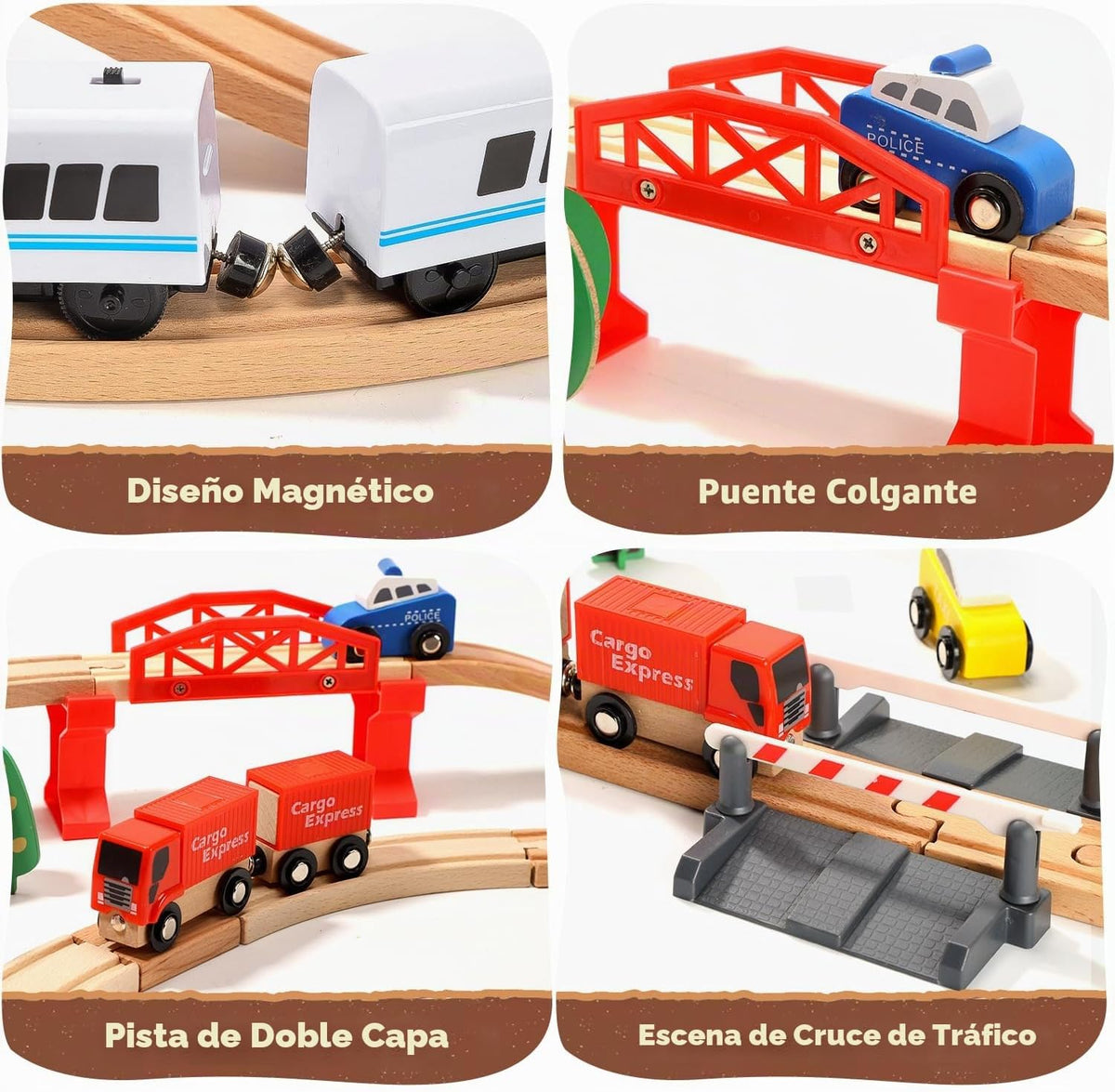Juguete eléctrico de madera para niños de 3, 4, 5 años