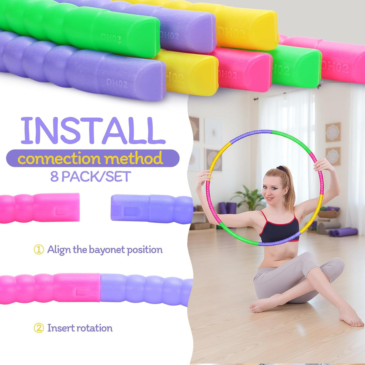 Vinsot 8 Pzs Aros de Plástico Encastrables para Niños