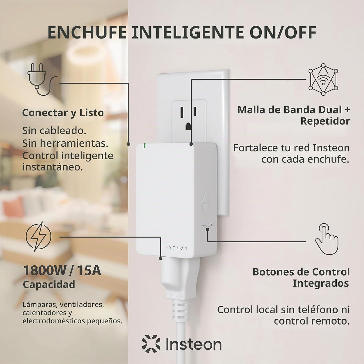 Lámpara Regulador de intensidad para lámpara módulo de doble banda Lamplinc 2457D2 Insteon, 2635-222