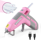 WORKPRO 3.6V Pistola de pegamento caliente inalámbrica (actualizada), precalentamiento rápido, apagado inteligente, pistola de pegamento recargable USB-C, kit de pistola de pegamento caliente con