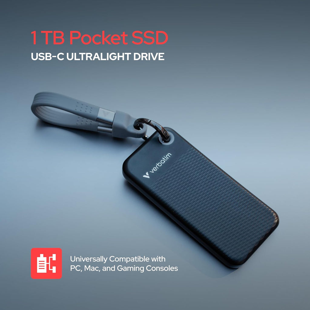 Verbatim Pocket 1TB SSD externo USB 3.2 Gen 2 Hasta 1000MB/s