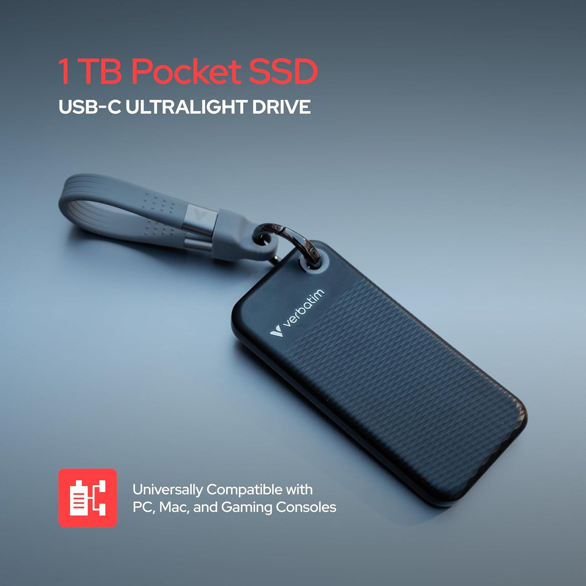 Verbatim Pocket 1TB SSD externo USB 3.2 Gen 2 Hasta 1000MB/s