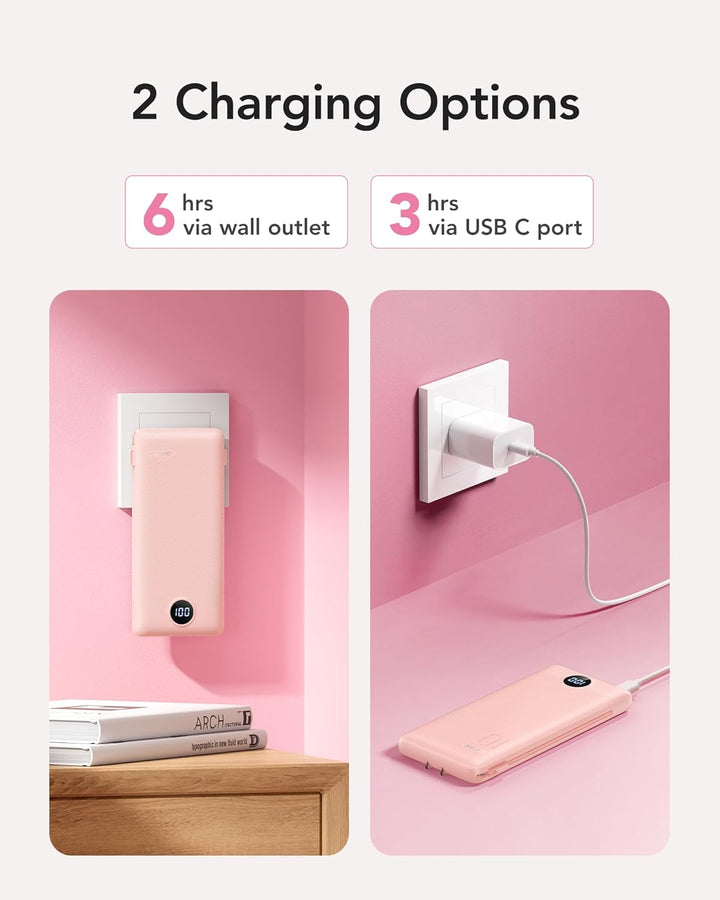 VRURC Cargador portátil con enchufe de pared, cargador portátil de...